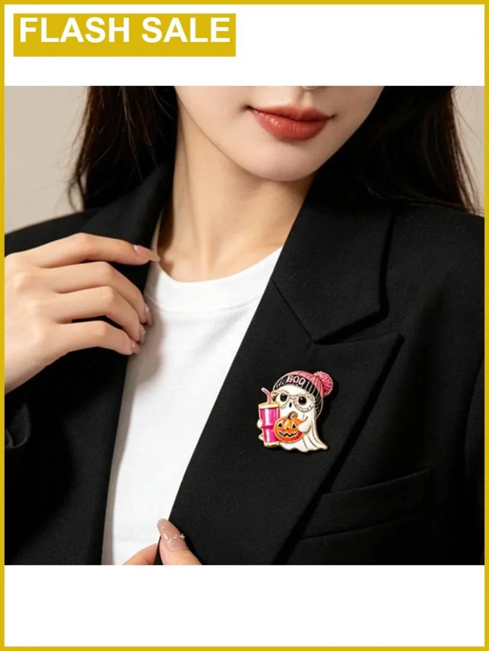 Enamel Ghost Pumpkin Brooch Pin Halloween Costume Jewelry Butterfly Clutch